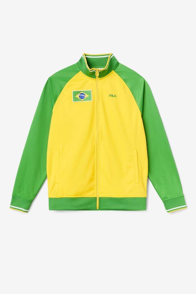 Fila Bunda Damske Brazil Track Žlté/Zelene - HAGCX5236